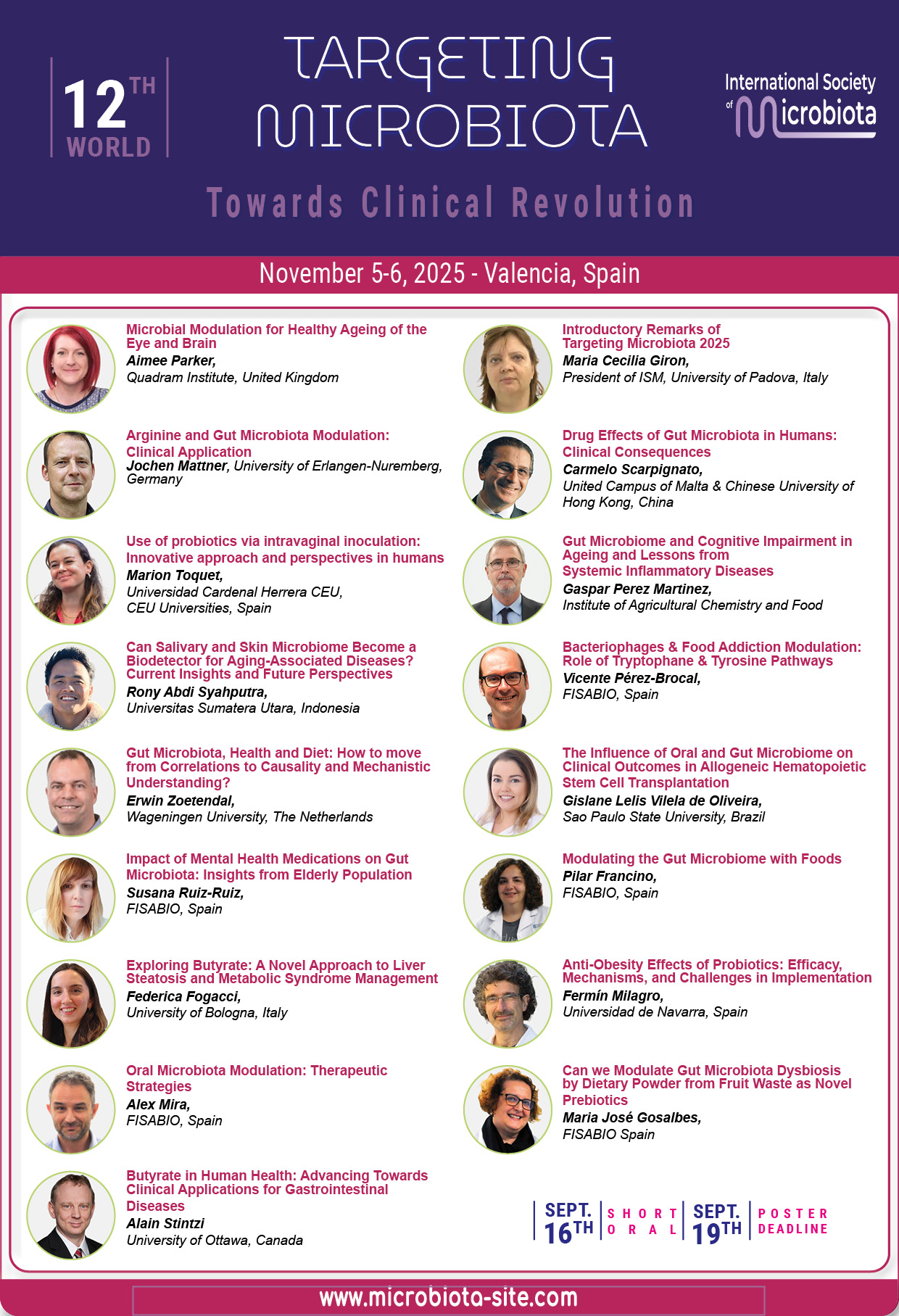 Microbiota 2025 speakers May 15